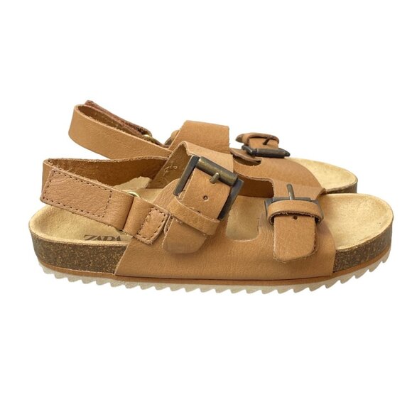 Zara Youth Girl's Tan Brown Strapped Sandals Sz 29 (11.5 US) - NWOB - Picture 3 of 8